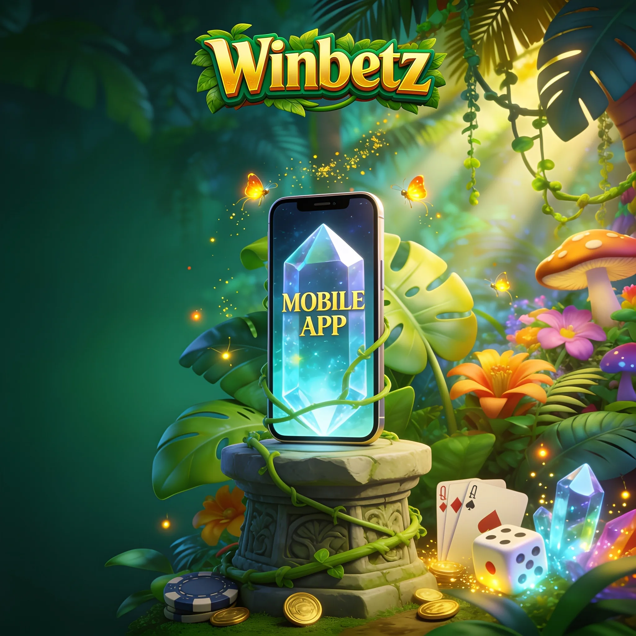 Téléphone affichant Winbetz posé sur une pierre